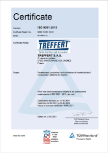 Bild des DIN EN ISO 9001:2015 Zertifikats - Standort Frankreich